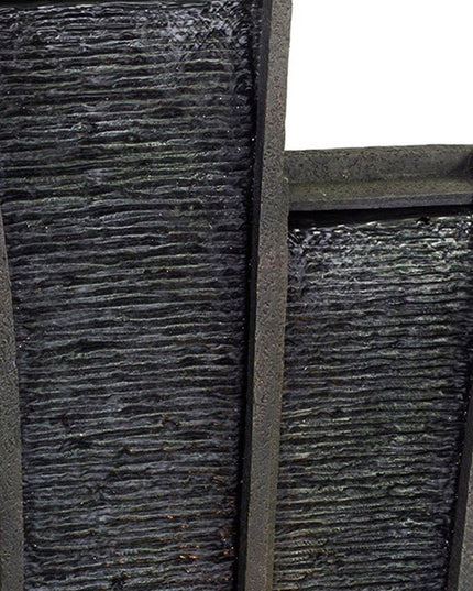 41" Grey Polyresin Tower Indoor Outdoor Tabletop Fountain