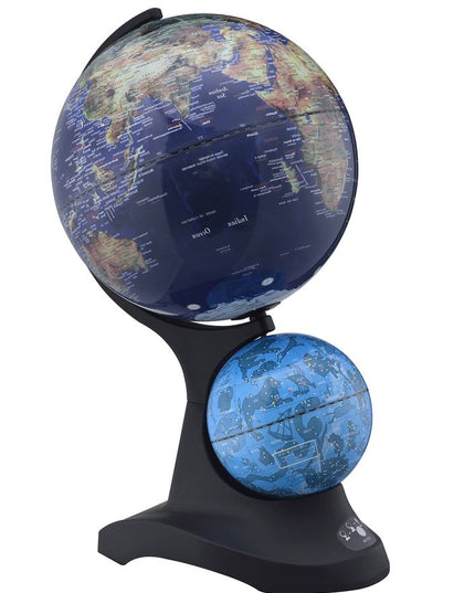 18" Blue Black And Navy Polyresin Dual Globe
