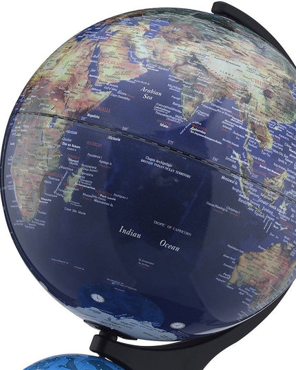 18" Blue Black And Navy Polyresin Dual Globe