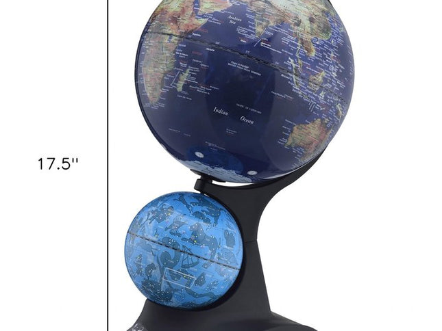 18" Blue Black And Navy Polyresin Dual Globe