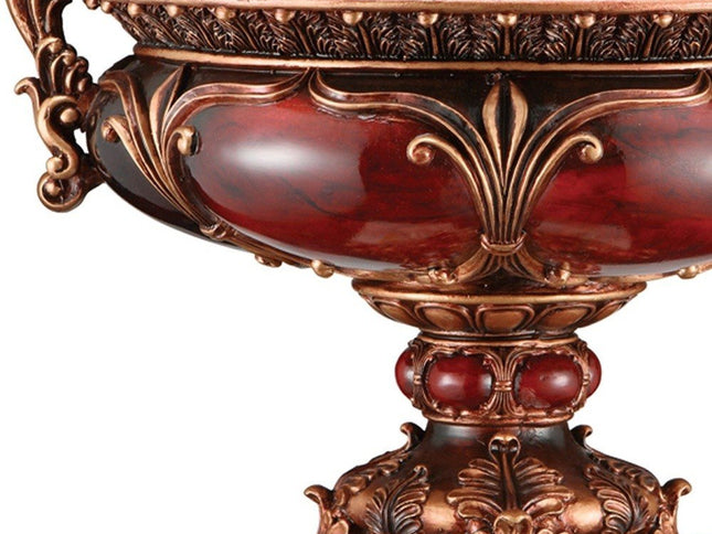 10" Brown And Gold Polyresin Decorative Bowl