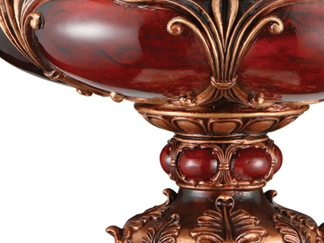 10" Brown And Gold Polyresin Decorative Bowl