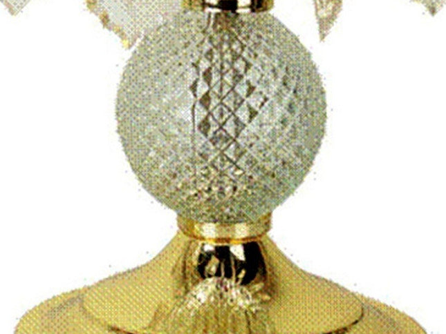 15" Gold And Faux Crystals Chandelier Style Table Lamp