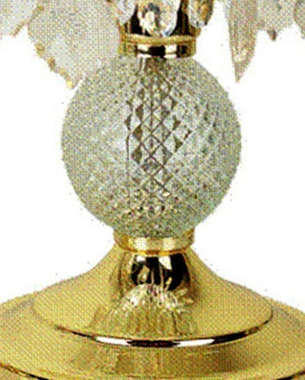 15" Gold And Faux Crystals Chandelier Style Table Lamp