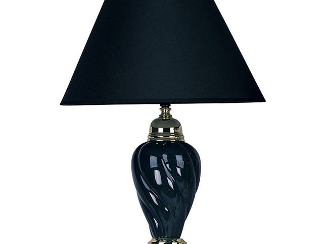 Gold and Navy Blue Table Lamp with Navy Blue Shade