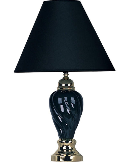 Gold and Navy Blue Table Lamp with Navy Blue Shade