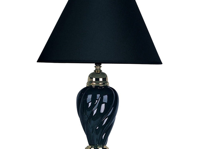 Gold and Navy Blue Table Lamp with Navy Blue Shade