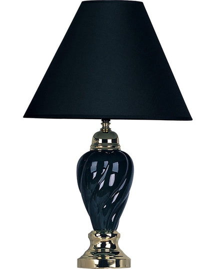 Gold and Navy Blue Table Lamp with Navy Blue Shade