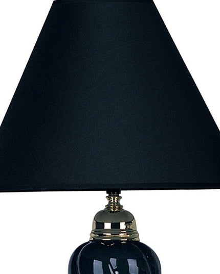 Gold and Navy Blue Table Lamp with Navy Blue Shade