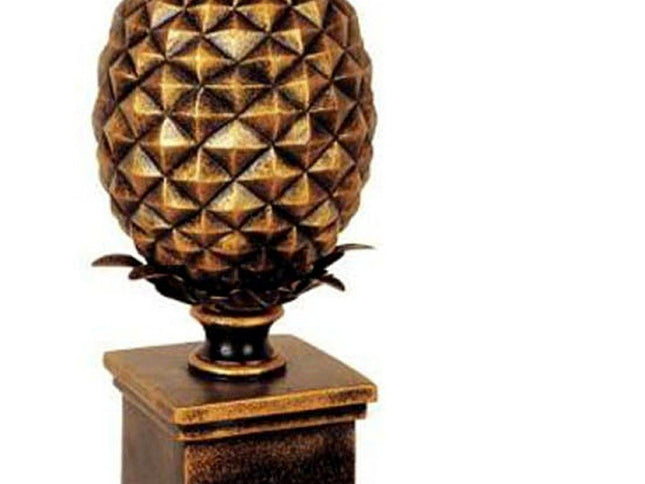 32" Gold Metal Pineapple Table Lamp With Gold Classic Empire Shade