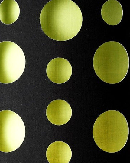 33" Silver Metal Mod Table Lamp With Black And Green Drum Shade