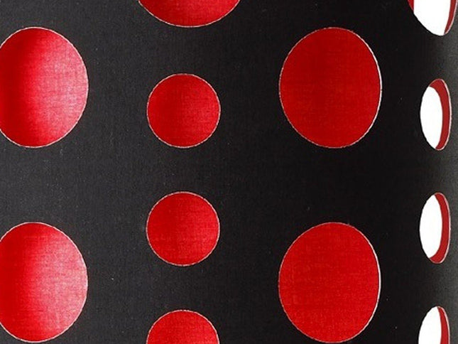 33" Steel Mod Table Lamp With Black And Red Drum Shade