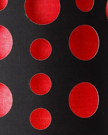 33" Steel Mod Table Lamp With Black And Red Drum Shade