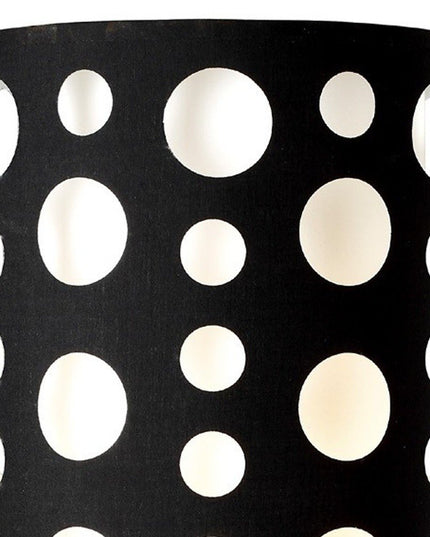 33" Steel Mod Table Lamp With Black And Red Drum Shade