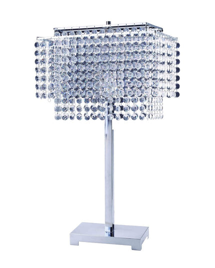 Bling Glam Faux Crystal Rectangular Table Lamp
