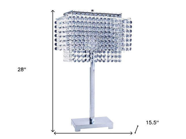 Bling Glam Faux Crystal Rectangular Table Lamp