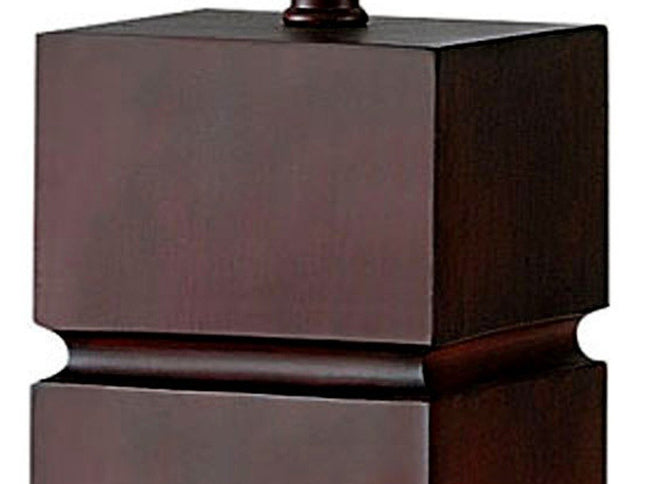 27" Brown Bedside Table Lamp With White Shade