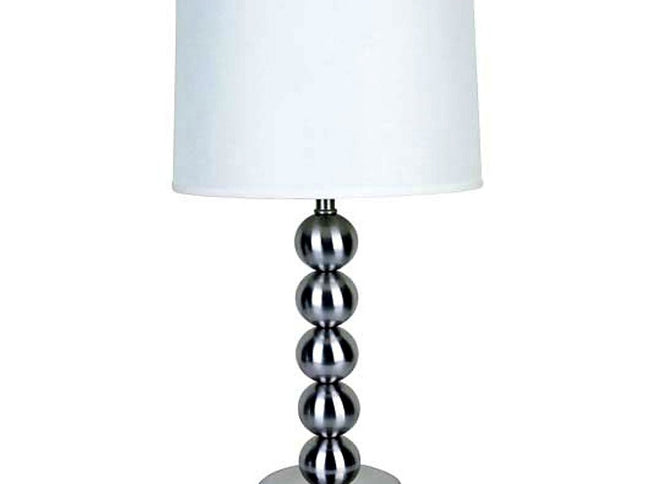 Silver Bauble Table Lamp with White Shade