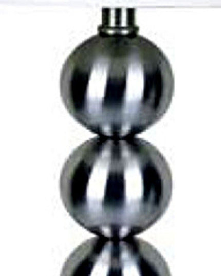 Silver Bauble Table Lamp with White Shade