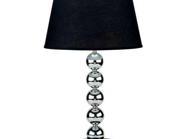 Silver Bauble Table Lamp with Black Shade