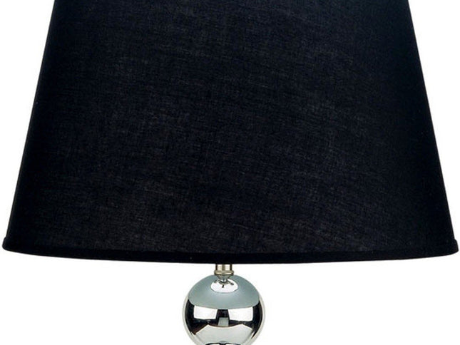 Silver Bauble Table Lamp with Black Shade