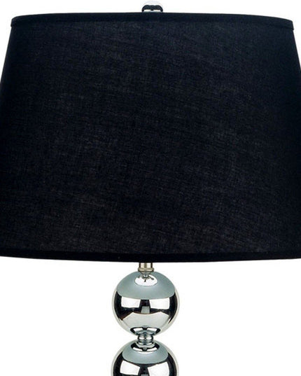 Silver Bauble Table Lamp with Black Shade