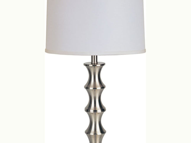 30" Black Solid Wood Bedside Table Lamp With White Shade