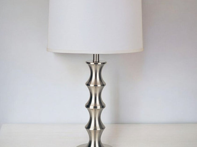 30" Black Solid Wood Bedside Table Lamp With White Shade