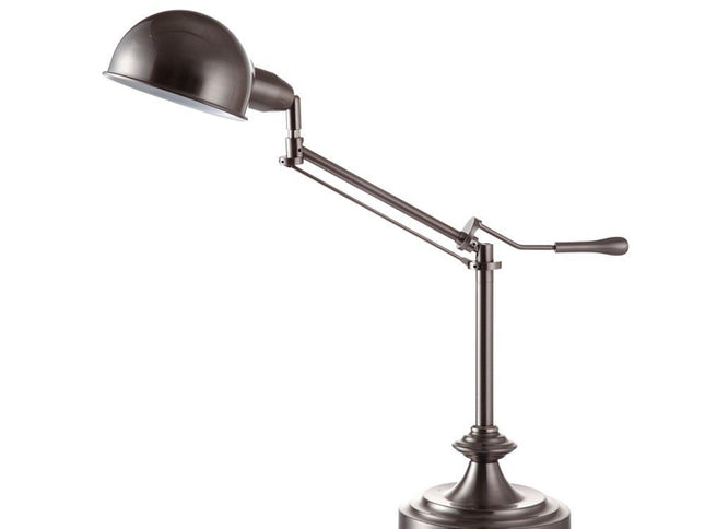 Silver Metal Swing Arm Table Lamp