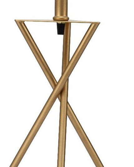 Contemporary Gold Geo Table Lamp with White Shade