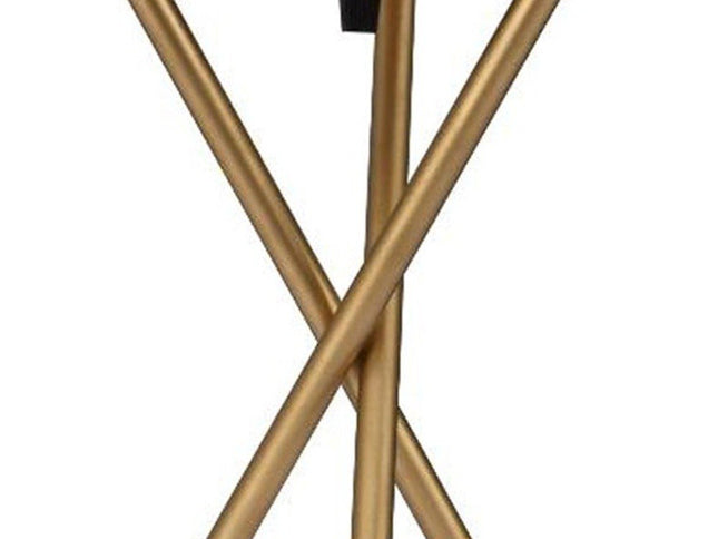 Contemporary Gold Geo Table Lamp with White Shade