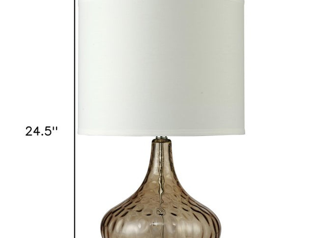 Brown Textured Glass Table Lamp