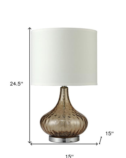 Brown Textured Glass Table Lamp