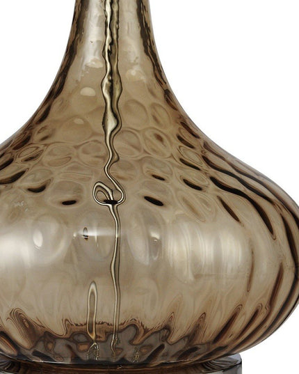 Brown Textured Glass Table Lamp