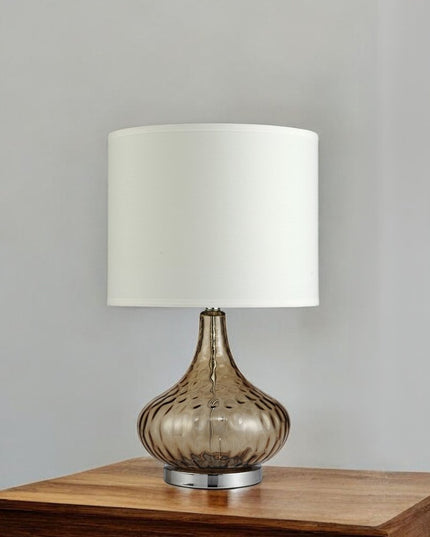Brown Textured Glass Table Lamp