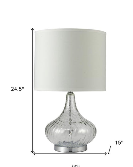 Clear Textured Glass Table Lamp