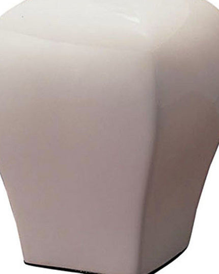 13" White Ceramic Bedside Table Lamp With Off-White Shade