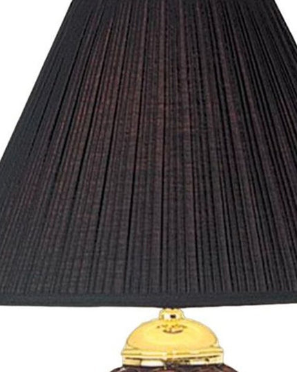 27" Black and Gold Ceramic Urn Table Lamp With Black Empire Shade