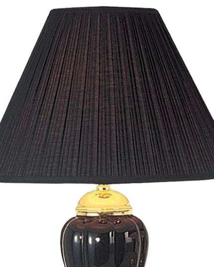 27" Black and Gold Ceramic Urn Table Lamp With Black Empire Shade