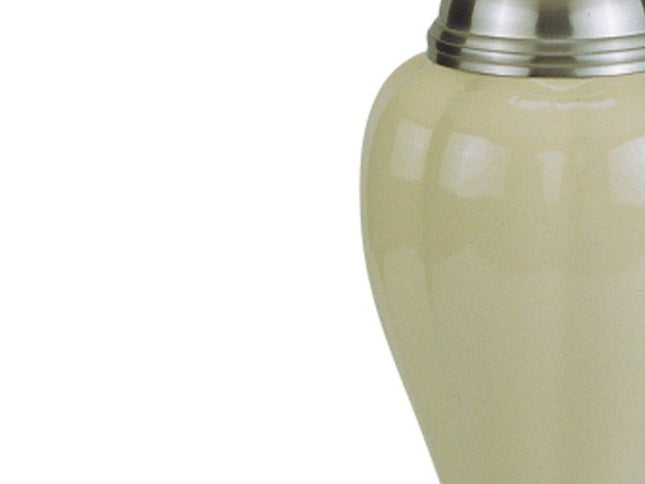 27" Gray and Silver Metal Urn Table Lamp With Gray Empire Shade