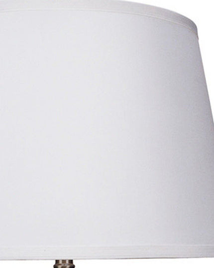 29" Silver Metal Table Lamp With White Classic Empire Shade