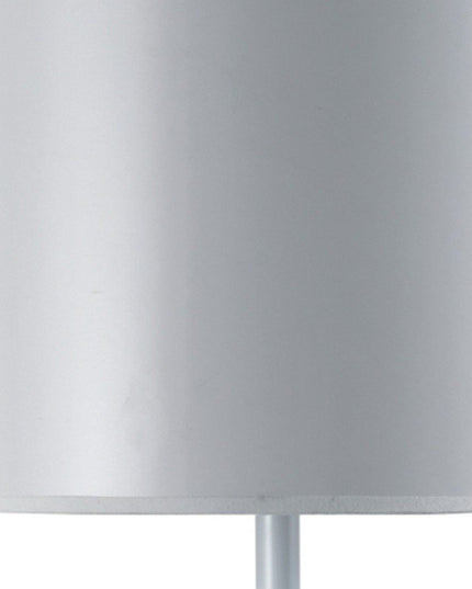 25" White Metal Table Lamp With White Classic Drum Shade