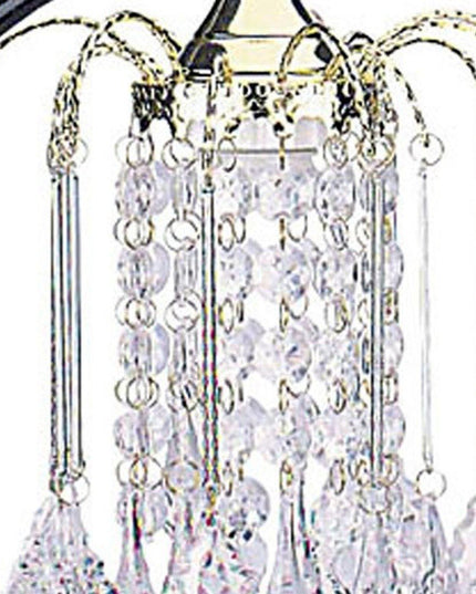 27" Black and Gold Metal Faux Crystal Chandelier Table Lamp
