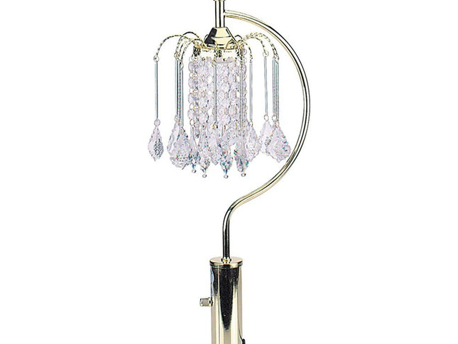 27" Gold Metal Chandelier Faux Crystal Table Lamp