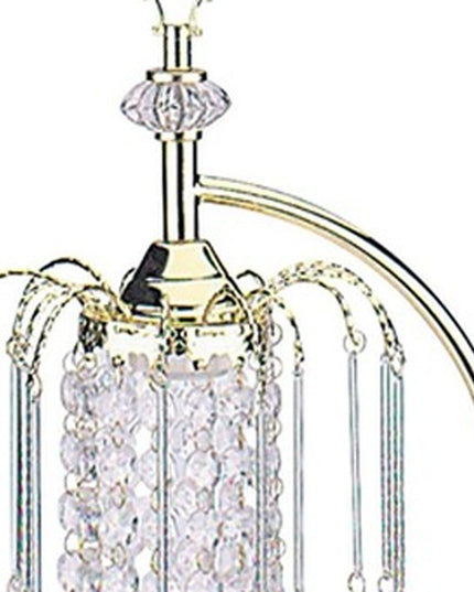 27" Gold Metal Chandelier Faux Crystal Table Lamp
