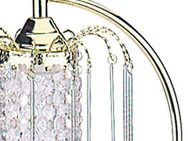 27" Gold Metal Chandelier Faux Crystal Table Lamp