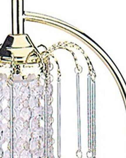 27" Gold Metal Chandelier Faux Crystal Table Lamp