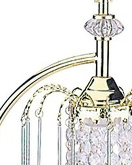27" Gold Metal Chandelier Faux Crystal Table Lamp