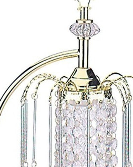 27" Gold Metal Chandelier Faux Crystal Table Lamp