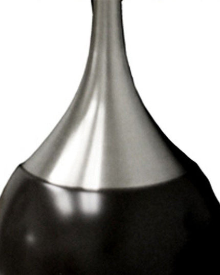 25" Black and Silver Gourd Table Lamp With White Tapered Drum Shade